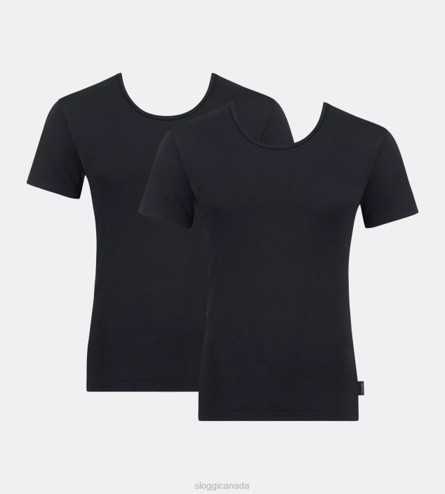 Loungewear | N024808 Black 24/7 t-shirt Men sloggi