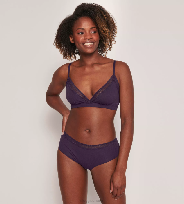 Bras | N024266 Blueberry GO RIBBED Bralette Women sloggi