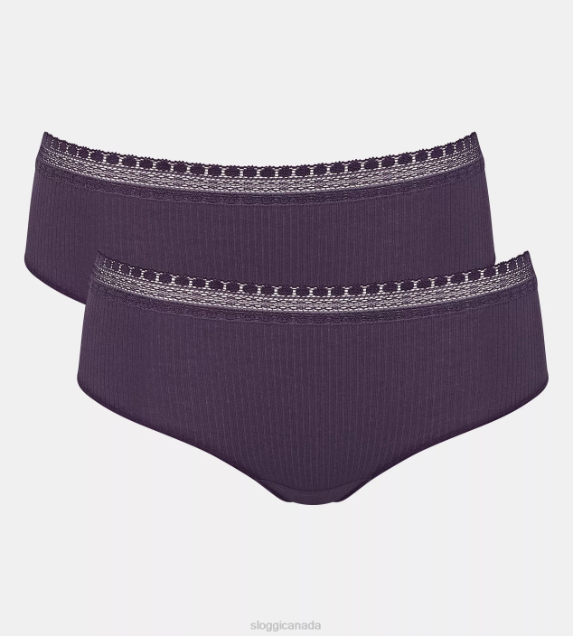 Knickers | N024132 Blueberry GO RIBBED Hipster knickers Women sloggi
