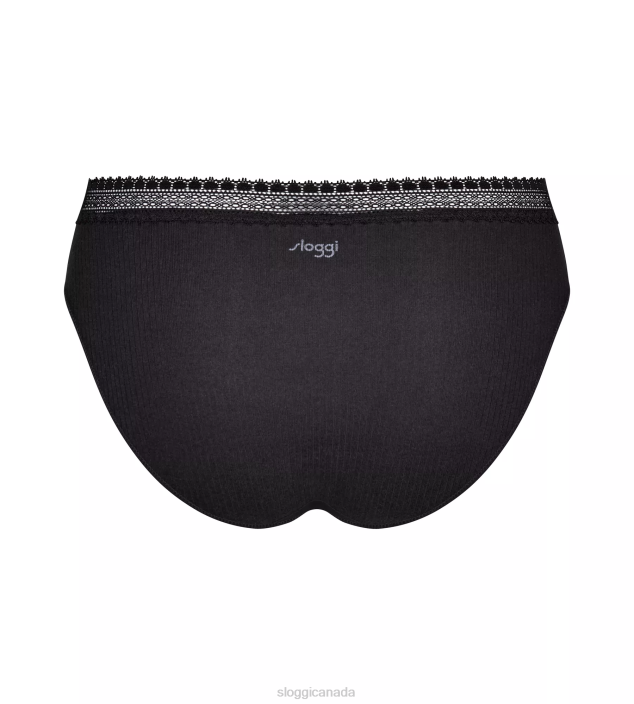 Knickers | N024152 Black Combination GO RIBBED Tai knickers Women sloggi