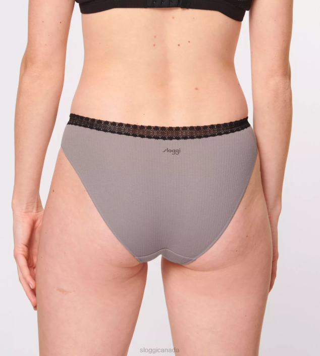 Knickers | N024152 Black Combination GO RIBBED Tai knickers Women sloggi