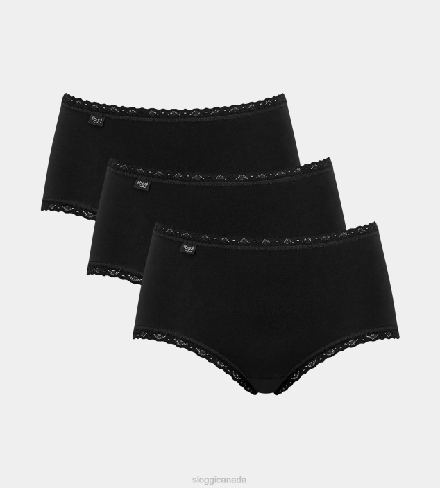 Knickers | N024301 Black 24/7 COTTON LACE Midi knickers Women sloggi