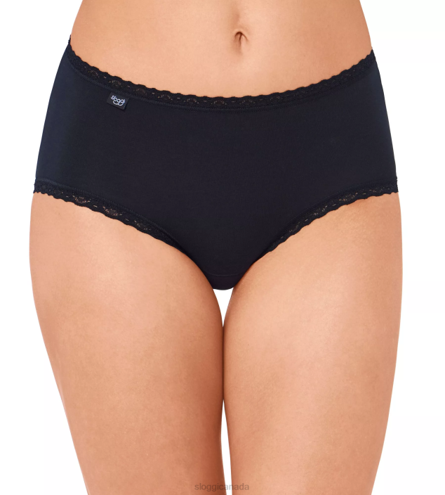 Knickers | N024486 Black 24/7 COTTON LACE Midi knickers Women sloggi