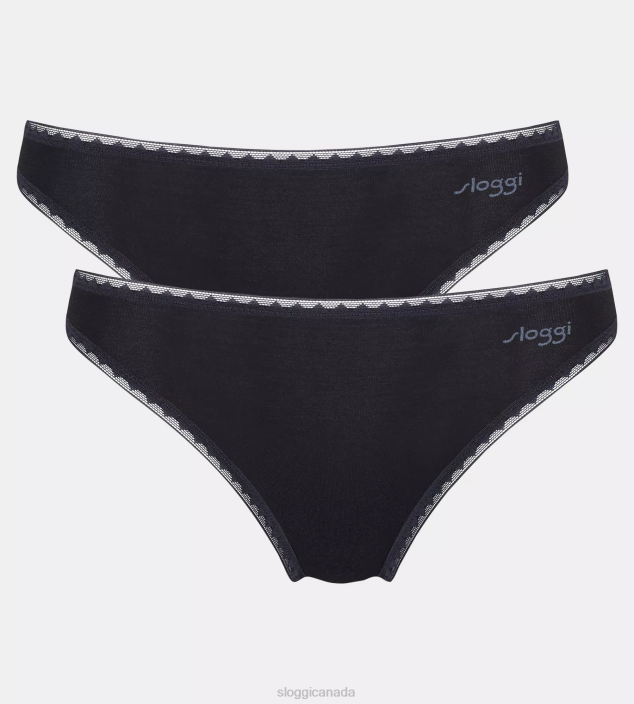 Knickers | N024378 Black GO String Women sloggi