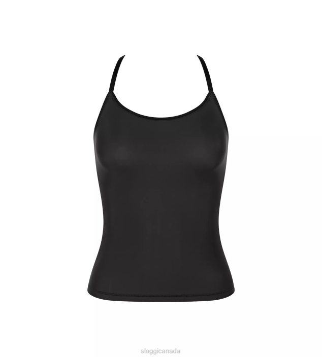 Loungewear | N024289 Black SOFT ADAPT Top with spaghetti straps Women sloggi