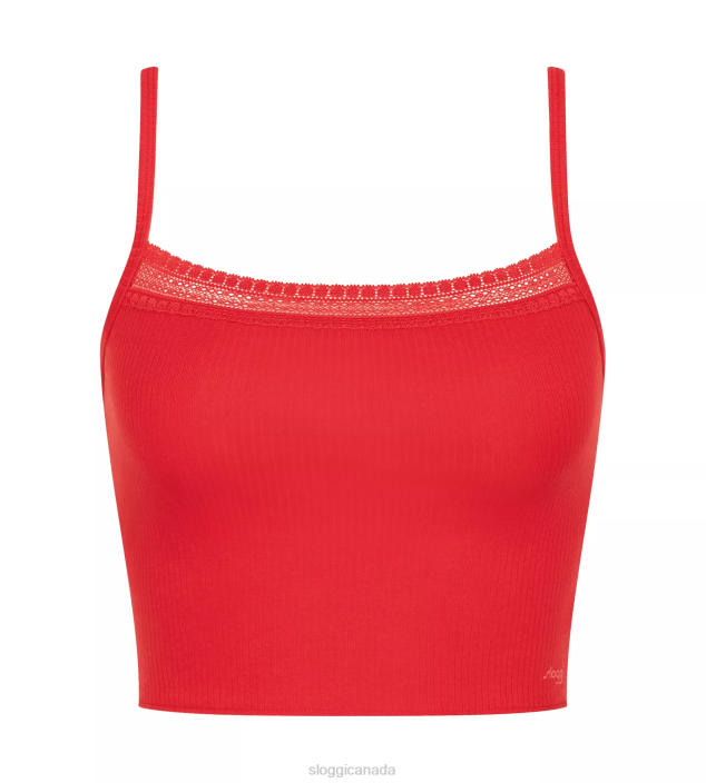 Loungewear | N024307 Campari GO RIBBED Top with spaghetti straps Women sloggi